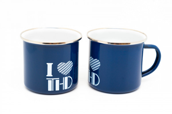 Emaille Becher "I love THD"