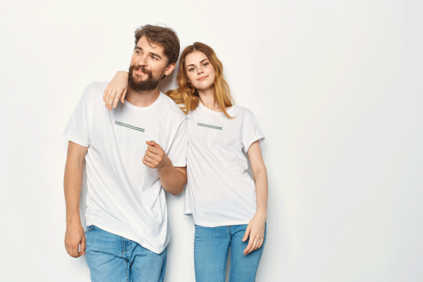 T-Shirt "THD | DIT" in Weiß & Forest Green, Unisex