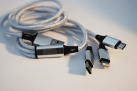 5-in-1-Ladekabel "TECHNISCHE HOCHSCHULE DEGGENDORF", silber 5-in-1-Ladekabel "TECHNISCHE HOCHSCHULE DEGGENDORF", silber